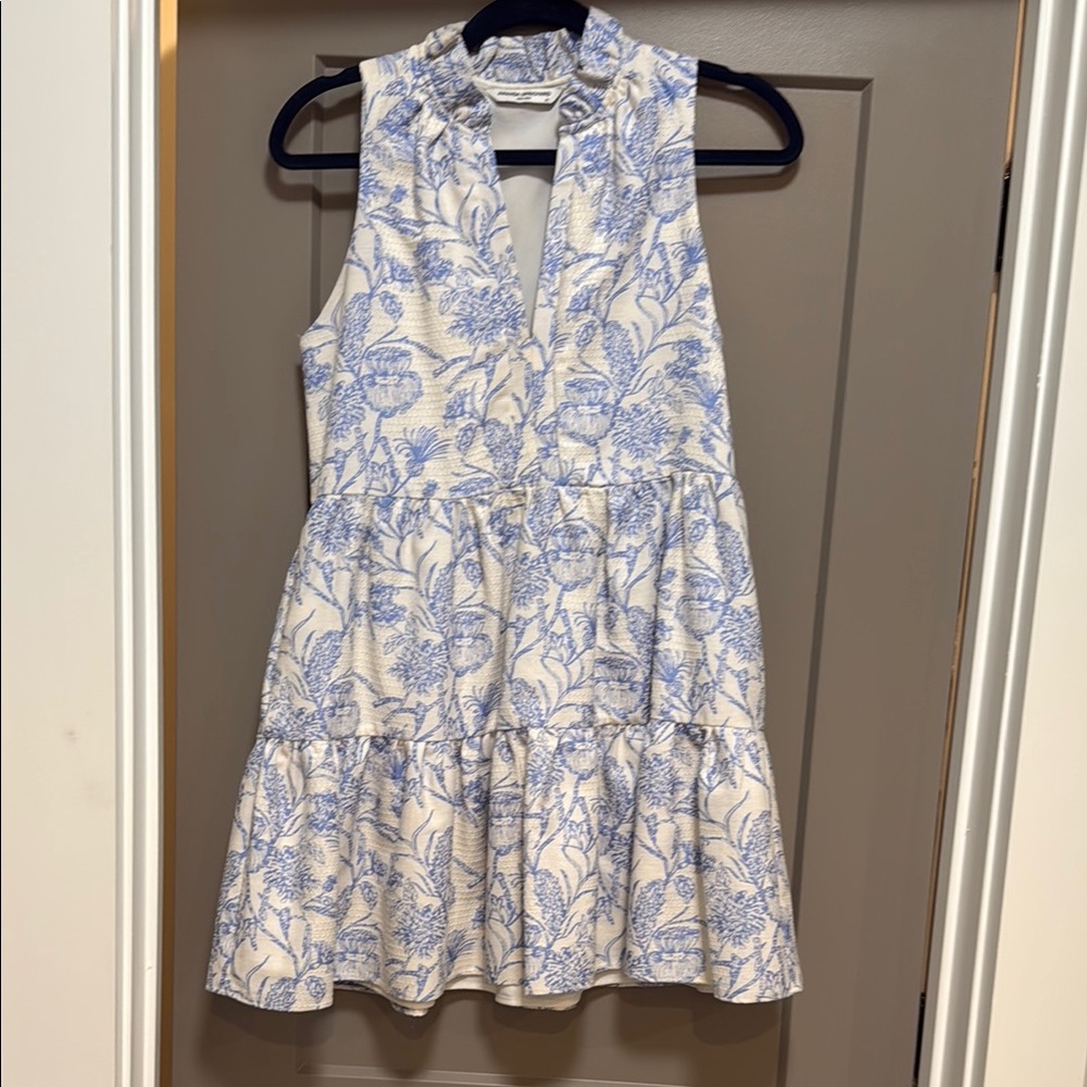 Floral Blue and White  Dress